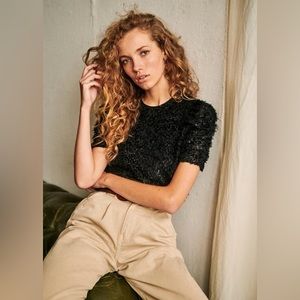 Sezane Sparkly Black Kate Blouse